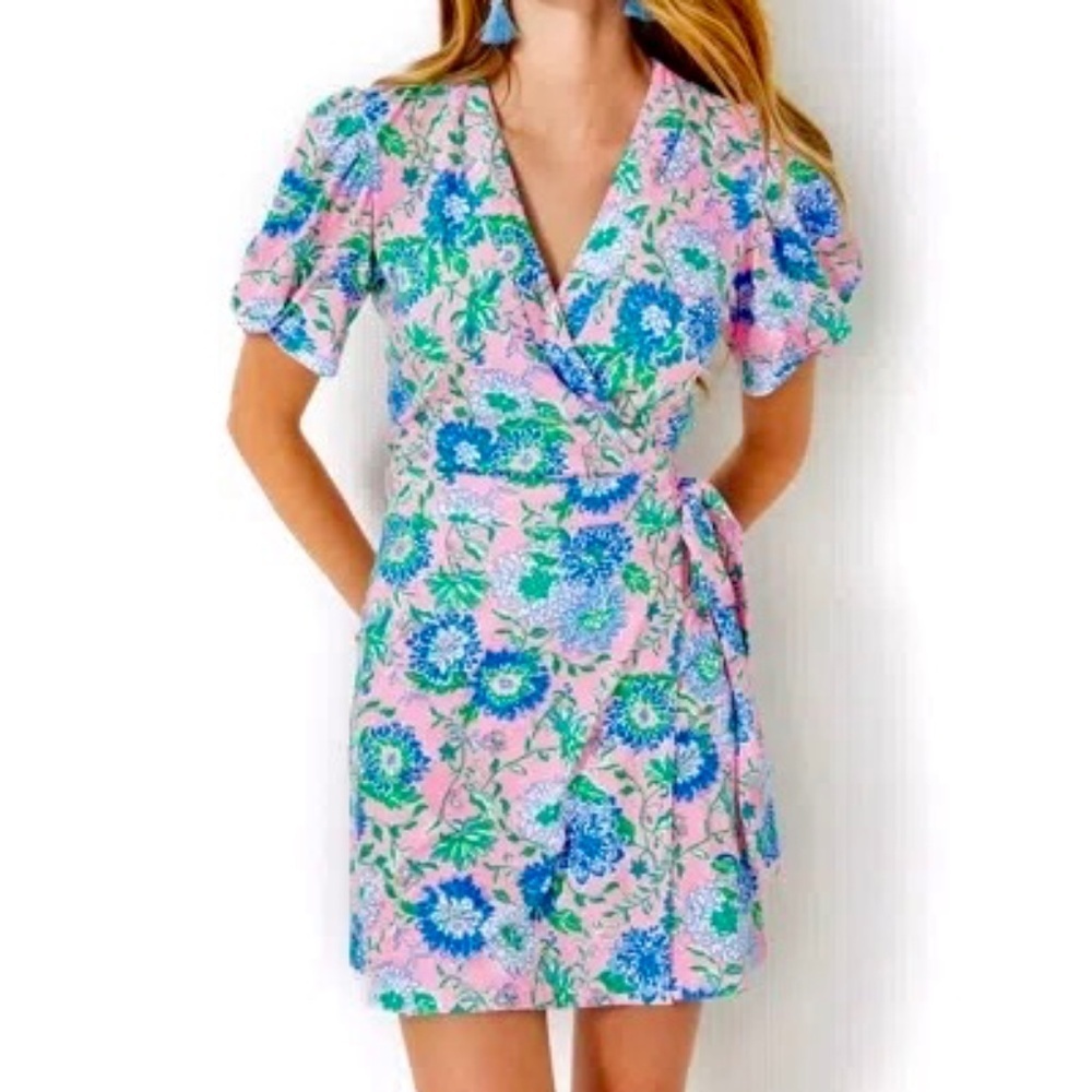 Lilly Pulitzer Sailynn Short Sleeve Jersey Romper Conch Shell Rumor Has It Sz XS